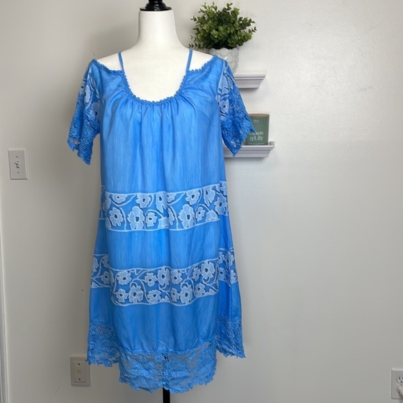 Vintage Muumuus Dress Blue Floral - Picture 7 of 17